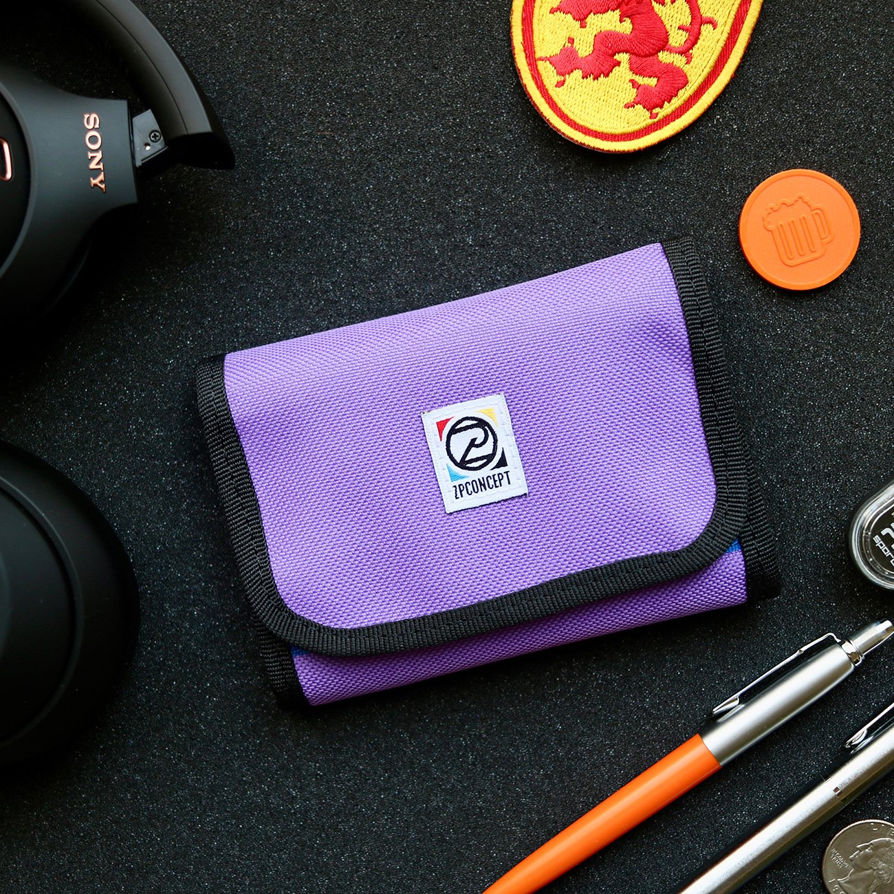 Velcro Wallet purple pénztárca