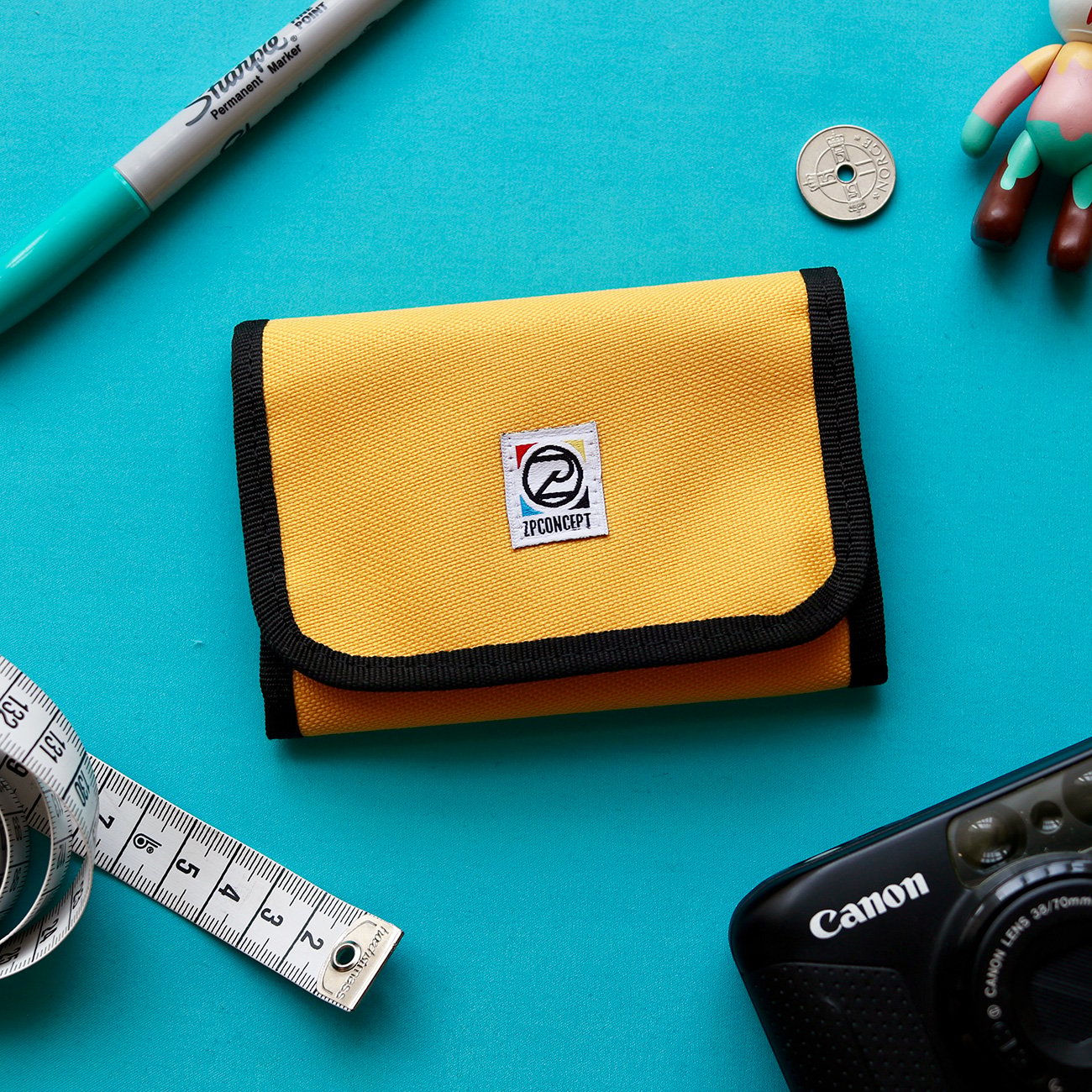 Velcro Wallet yellow pénztárca